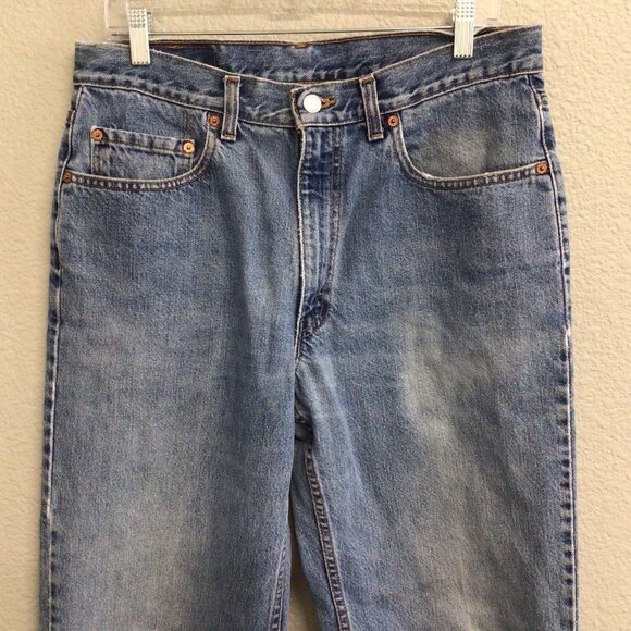 VTG Levi's 550 Jeans Mens 34 X 29.5 Blue Relaxed Fit Straight Leg Y2K DISTRESS - Picture 3 of 10